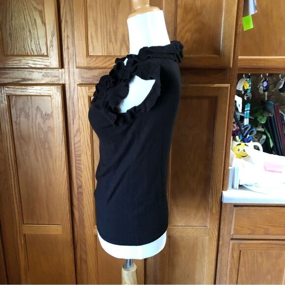 Adrienne Vittadini Easy Luxe Ruffle Scoop Neck Sweater Size S - Picture 4 of 9